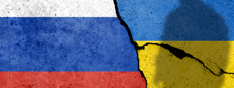 Bandeira da ruptura Rússia e Ucrânia